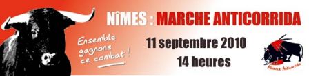 Marche anticorrida de Nimes le 11 septembre 2010
