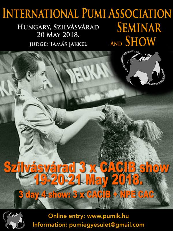 Szilvásvárad 19/20/21 may 2018 - 3 CACIB + 1 CAC + seminar