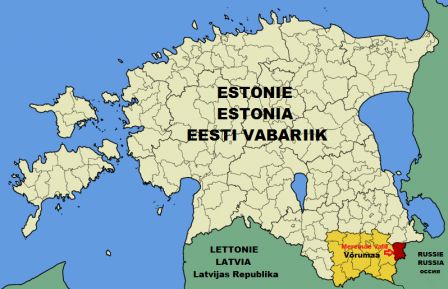 Estonie (Eesti Vabariik) - Võrumaa (in yellow) -Meremäe vald (in red)