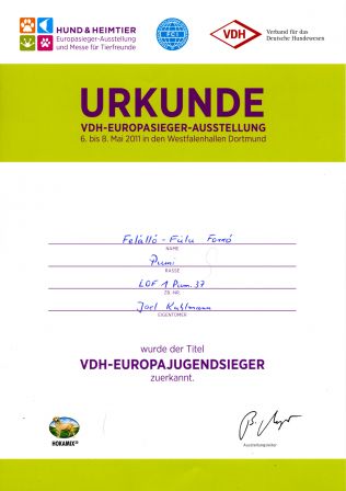 Titel VDH-EUROPAJUGENDSIEGER -06.05.2011-Dortmund
