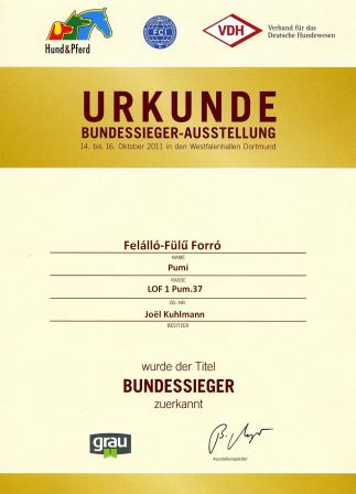 Felallo-Fulu Forro - Titel Deutscher Bundessieger 2011 - Dortmund. 16/10/2011