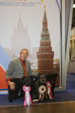 PUMI  Les 2 CACIB Forro et Maasik et la Best Veteran Csipke – avec Joel Kuhlmann, Exposition Russia 2014, Moscou