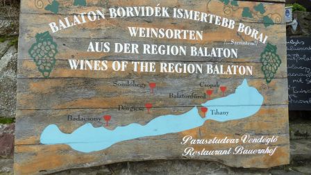 Carte des vignobles de la région nord du Balaton